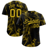 Custom Black Fumes Graffiti Pattern Authentic Baseball Jersey