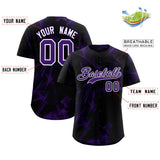 Custom Black Fumes Graffiti Pattern Authentic Baseball Jersey