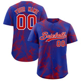 Custom Royal Fumes Graffiti Pattern Authentic Baseball Jersey
