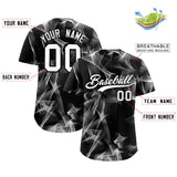 Custom Black Fumes Graffiti Pattern Authentic Baseball Jersey