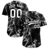 Custom Black Fumes Graffiti Pattern Authentic Baseball Jersey