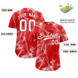 Custom Red Fumes Graffiti Pattern Authentic Baseball Jersey