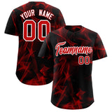Custom Black Fumes Graffiti Pattern Authentic Baseball Jersey