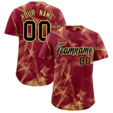 Custom Crimson Fumes Graffiti Pattern Authentic Baseball Jersey