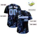 Custom Black Fumes Graffiti Pattern Authentic Baseball Jersey