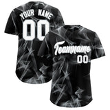 Custom Black Fumes Graffiti Pattern Authentic Baseball Jersey
