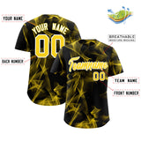 Custom Black Fumes Graffiti Pattern Authentic Baseball Jersey