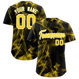 Custom Black Fumes Graffiti Pattern Authentic Baseball Jersey