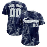 Custom Navy Fumes Graffiti Pattern Authentic Baseball Jersey