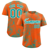 Custom Orange Fumes Graffiti Pattern Authentic Baseball Jersey