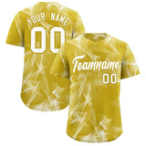 Custom Old Gold Fumes Graffiti Pattern Authentic Baseball Jersey