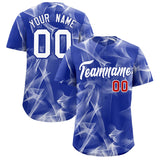 Custom Royal Fumes Graffiti Pattern Authentic Baseball Jersey