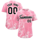 Custom Light Pink Fumes Graffiti Pattern Authentic Baseball Jersey