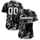 Custom Black Fumes Graffiti Pattern Authentic Baseball Jersey