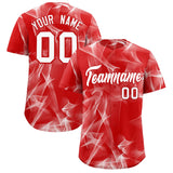 Custom Red Fumes Graffiti Pattern Authentic Baseball Jersey