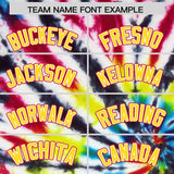 Custom Multi Color Tie-Dye Graffiti Pattern Authentic Baseball Jersey