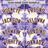 Custom Light Purple Tie-Dye Graffiti Pattern Authentic Baseball Jersey