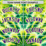 Custom Fluorescent Green Tie-Dye Graffiti Pattern Authentic Baseball Jersey
