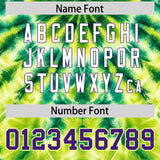 Custom Fluorescent Green Tie-Dye Graffiti Pattern Authentic Baseball Jersey