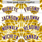 Custom Gold Tie-Dye Graffiti Pattern Authentic Baseball Jersey