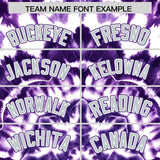 Custom Purple Tie-Dye Graffiti Pattern Authentic Baseball Jersey