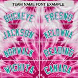 Custom Pink Tie-Dye Graffiti Pattern Authentic Baseball Jersey