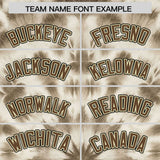Custom Cream Tie-Dye Graffiti Pattern Authentic Baseball Jersey