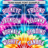 Custom Multi Color Tie-Dye Graffiti Pattern Authentic Baseball Jersey