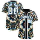 Custom Black Tie-Dye Graffiti Pattern Authentic Baseball Jersey