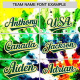 Custom Multi Color Tie-Dye Graffiti Pattern Authentic Baseball Jersey