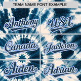 Custom Midnight Blue Tie-Dye Graffiti Pattern Authentic Baseball Jersey