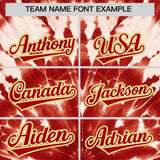 Custom Red Tie-Dye Graffiti Pattern Authentic Baseball Jersey