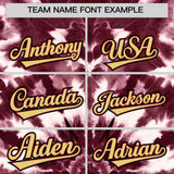 Custom Crimson Tie-Dye Graffiti Pattern Authentic Baseball Jersey