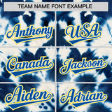 Custom Royal Tie-Dye Graffiti Pattern Authentic Baseball Jersey