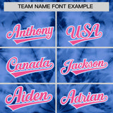 Custom Light Blue Tie-Dye Graffiti Pattern Authentic Baseball Jersey