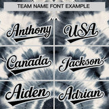 Custom Silver Tie-Dye Graffiti Pattern Authentic Baseball Jersey