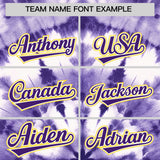 Custom Light Purple Tie-Dye Graffiti Pattern Authentic Baseball Jersey