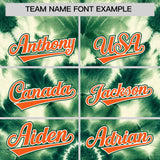 Custom Green Tie-Dye Graffiti Pattern Authentic Baseball Jersey