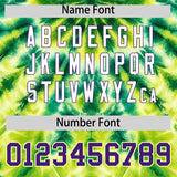 Custom Fluorescent Green Tie-Dye Graffiti Pattern Authentic Baseball Jersey