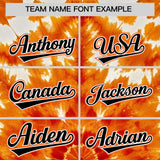 Custom Orange Tie-Dye Graffiti Pattern Authentic Baseball Jersey