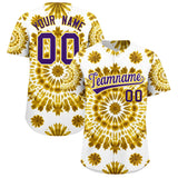 Custom Multi Color Tie-Dye Graffiti Pattern Authentic Baseball Jersey