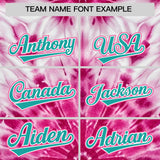 Custom Pink Tie-Dye Graffiti Pattern Authentic Baseball Jersey