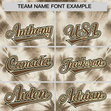 Custom Cream Tie-Dye Graffiti Pattern Authentic Baseball Jersey