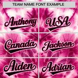 Custom Pink Tie-Dye Graffiti Pattern Authentic Baseball Jersey