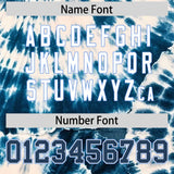 Custom Midnight Blue Tie-Dye Graffiti Pattern Authentic Baseball Jersey