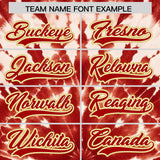 Custom Red Tie-Dye Graffiti Pattern Authentic Baseball Jersey