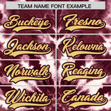 Custom Crimson Tie-Dye Graffiti Pattern Authentic Baseball Jersey