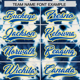 Custom Royal Tie-Dye Graffiti Pattern Authentic Baseball Jersey