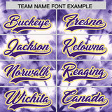 Custom Light Purple Tie-Dye Graffiti Pattern Authentic Baseball Jersey