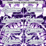 Custom Purple Tie-Dye Graffiti Pattern Authentic Baseball Jersey